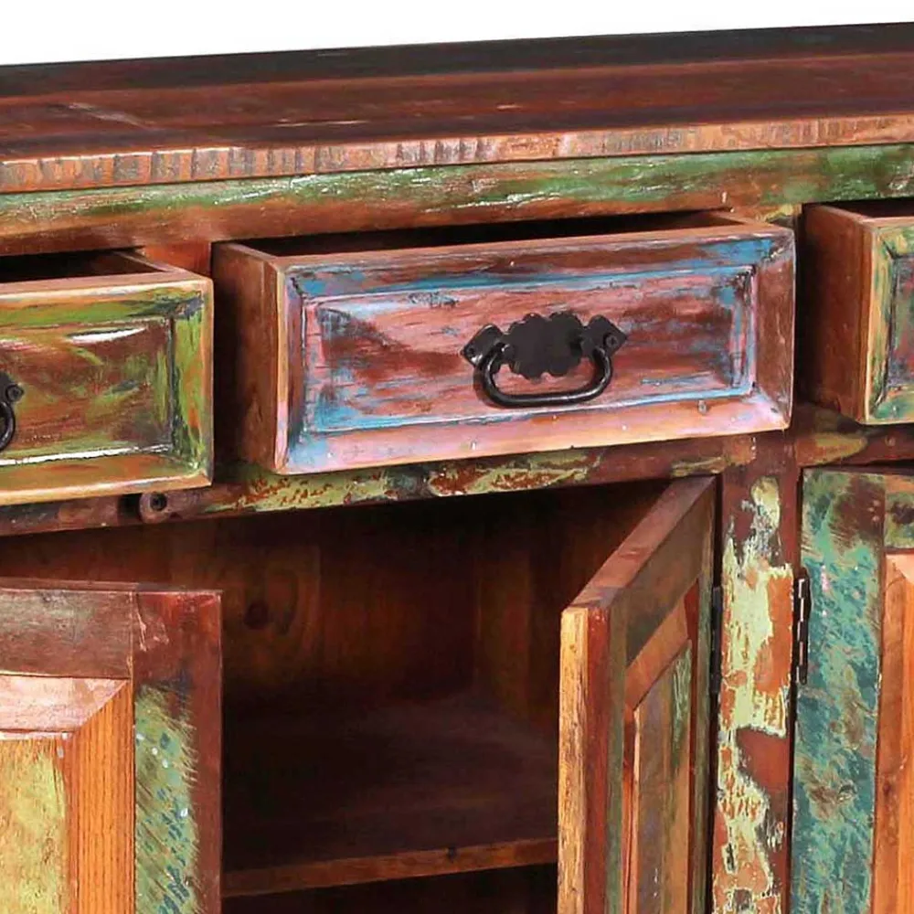 Wohnen Sideboards<160x80x40 Shabby Chic Sideboard auf Sockel - Jamaica