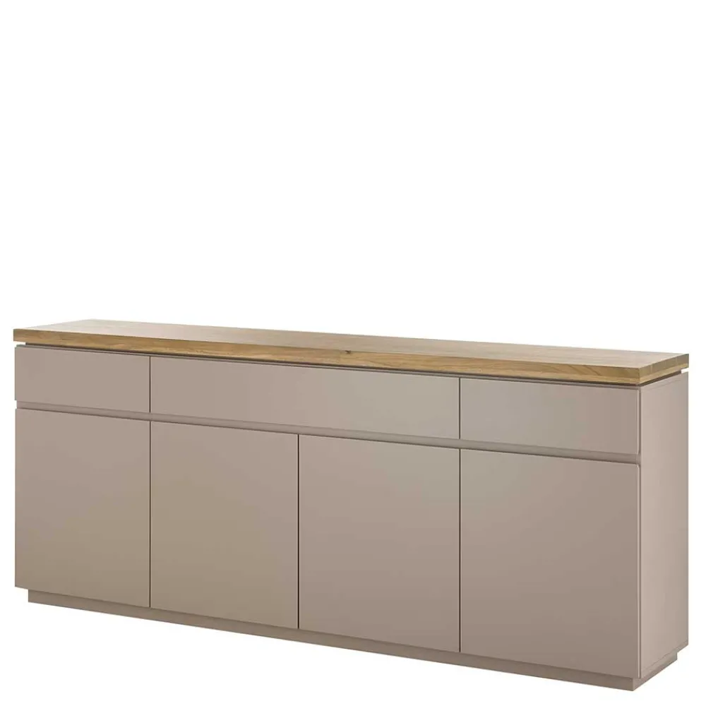 Wohnen Sideboards<200x86x40 Sideboard Anrichte in Taupe & Akazie - Anja