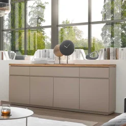 Wohnen Sideboards<200x86x40 Sideboard Anrichte in Taupe & Akazie - Anja