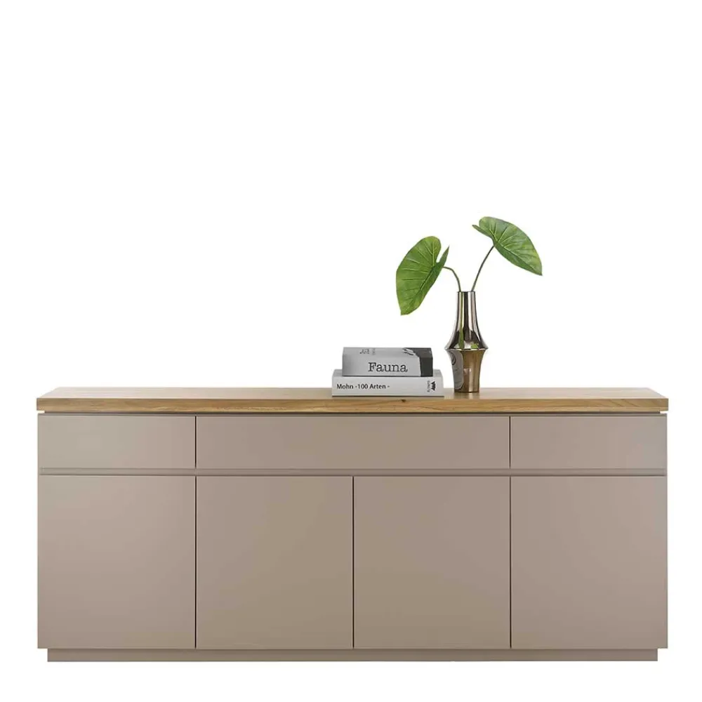 Wohnen Sideboards<200x86x40 Sideboard Anrichte in Taupe & Akazie - Anja