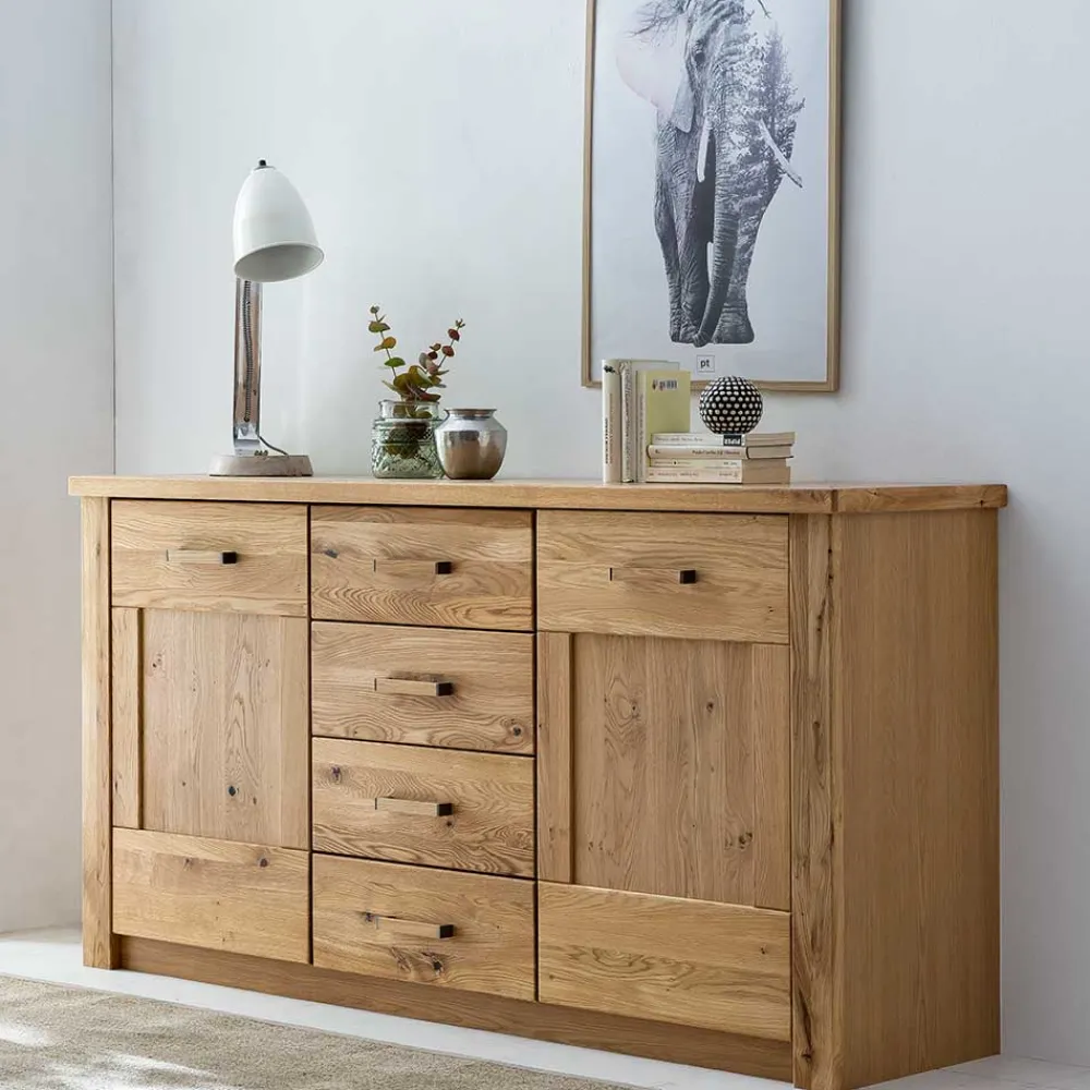 Wohnen Sideboards<165x87x44 Sideboard in Asteiche auf Sockel - Zamron
