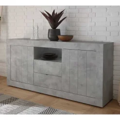 Wohnen Sideboards<184x86x43 Sideboard in Beton Nachbildung - Lary