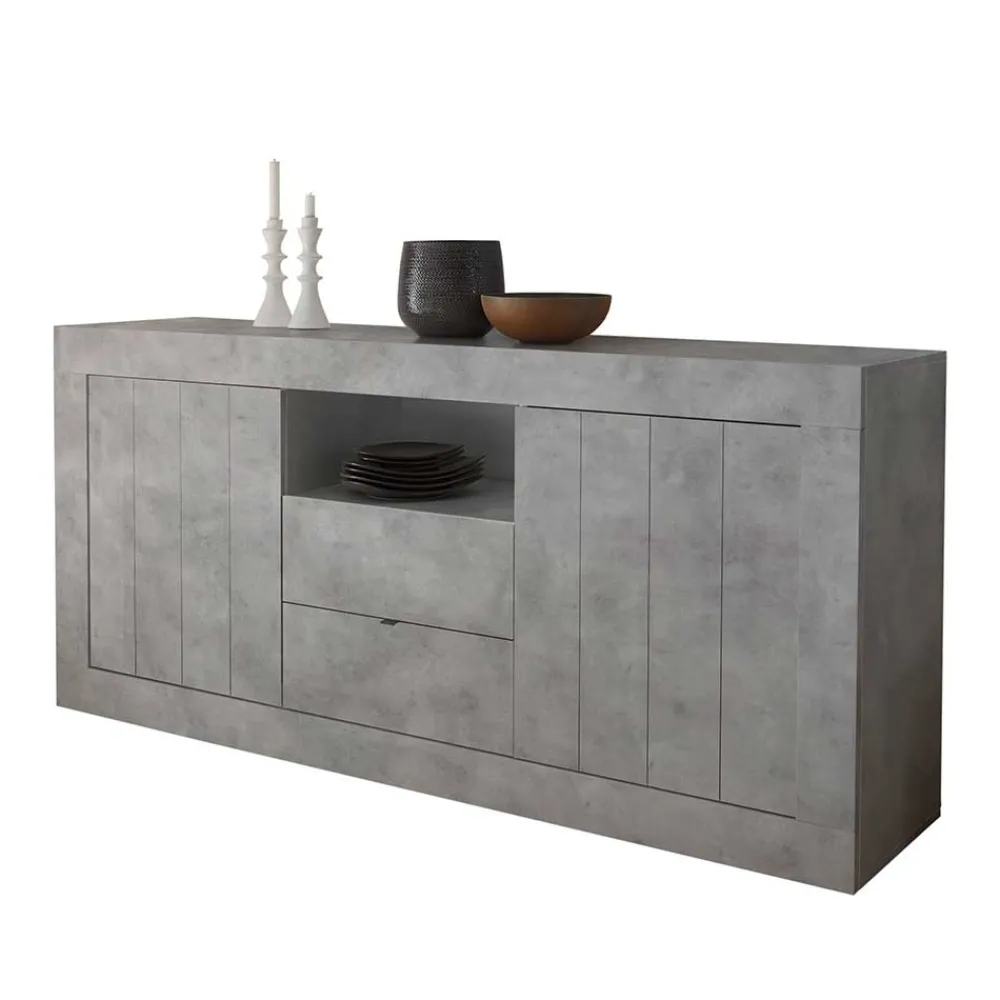 Wohnen Sideboards<184x86x43 Sideboard in Beton Nachbildung - Lary