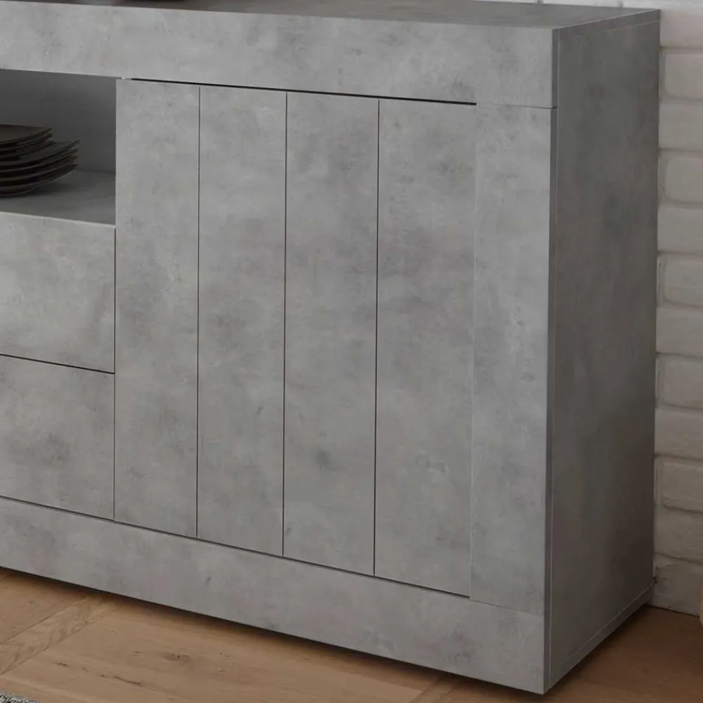 Wohnen Sideboards<184x86x43 Sideboard in Beton Nachbildung - Lary