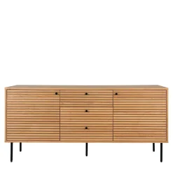 Wohnen Sideboards<150x75x40 Sideboard in Eiche Natur Furnier - Virona