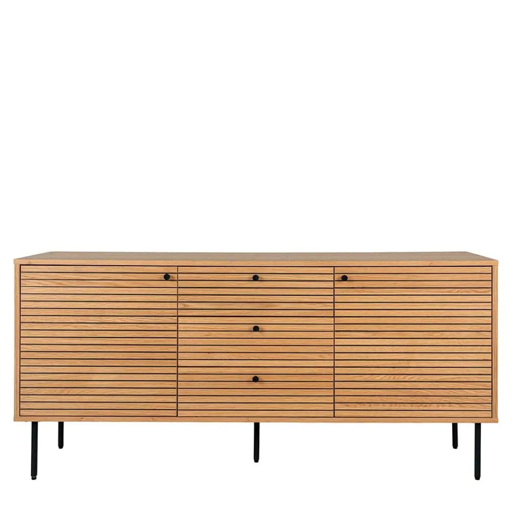 Wohnen Sideboards<150x75x40 Sideboard in Eiche Natur Furnier - Virona