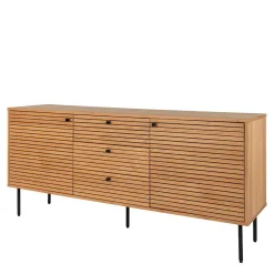 Wohnen Sideboards<150x75x40 Sideboard in Eiche Natur Furnier - Virona