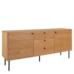 Wohnen Sideboards<150x75x40 Sideboard in Eiche Natur Furnier - Virona