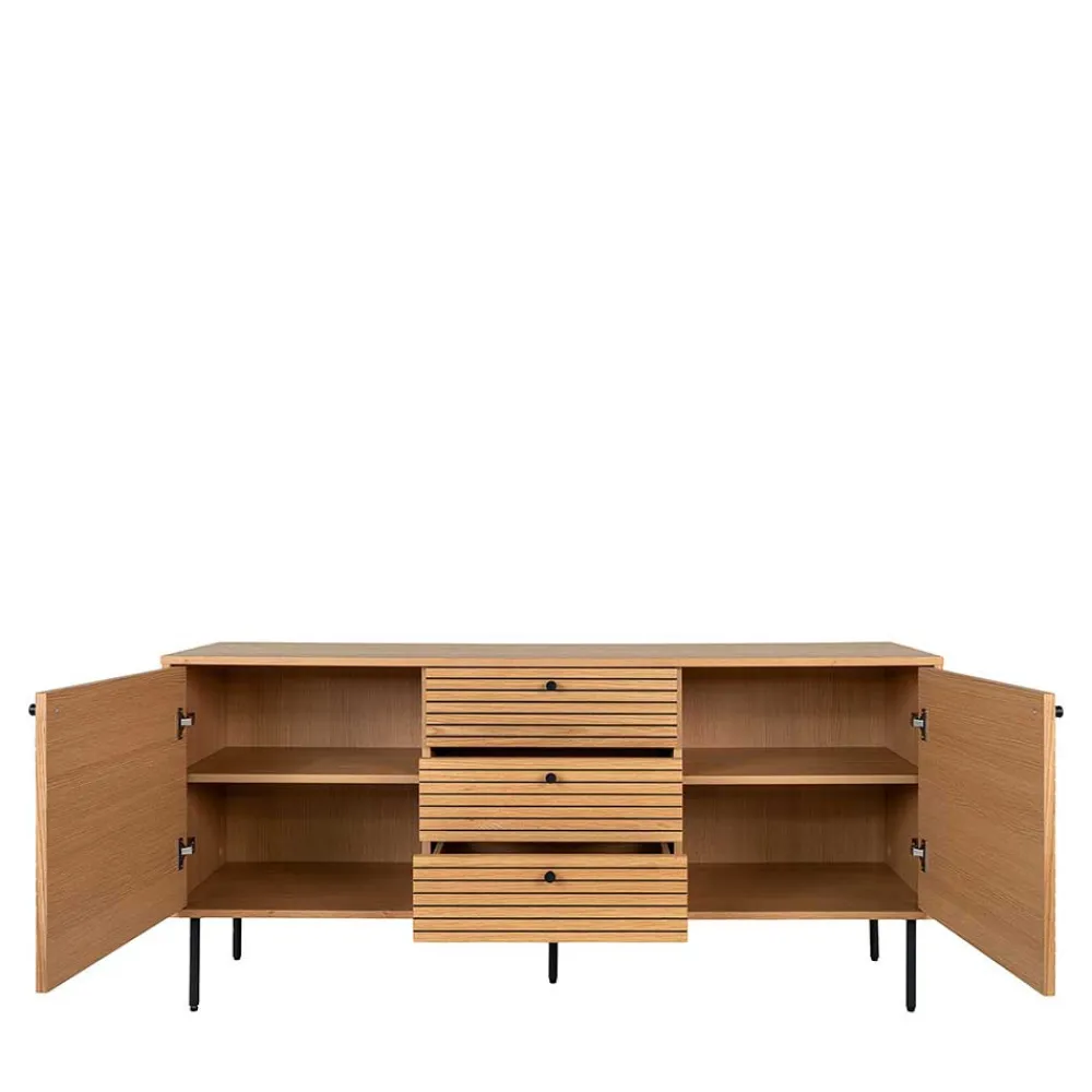 Wohnen Sideboards<150x75x40 Sideboard in Eiche Natur Furnier - Virona
