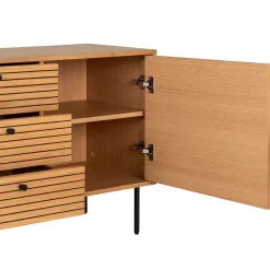 Wohnen Sideboards<150x75x40 Sideboard in Eiche Natur Furnier - Virona