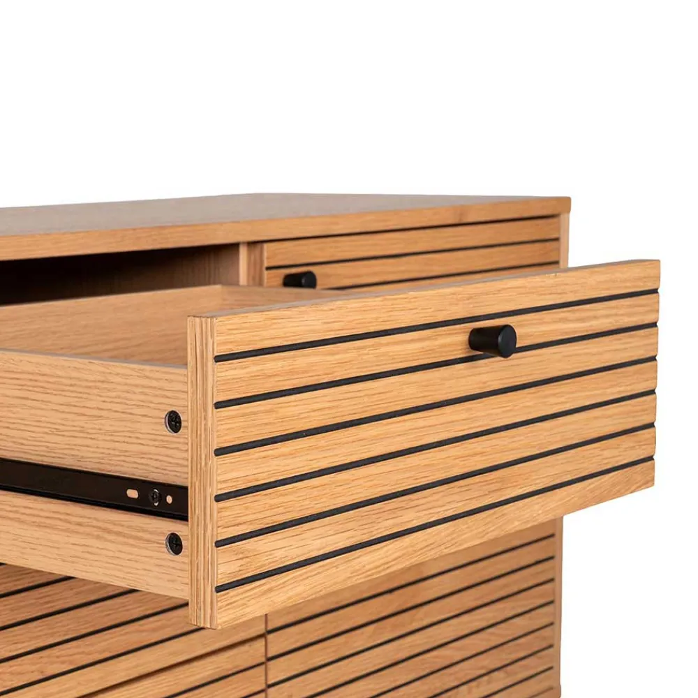 Wohnen Sideboards<150x75x40 Sideboard in Eiche Natur Furnier - Virona
