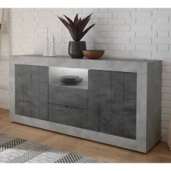 Wohnen Sideboards<184x86x43 Sideboard in Grau zweifarbig - Faith