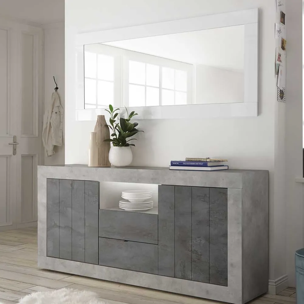 Wohnen Sideboards<184x86x43 Sideboard in Grau zweifarbig - Faith