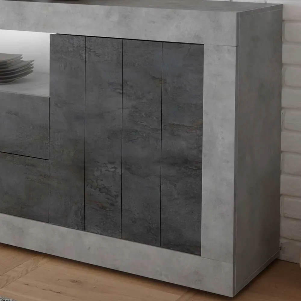 Wohnen Sideboards<184x86x43 Sideboard in Grau zweifarbig - Faith