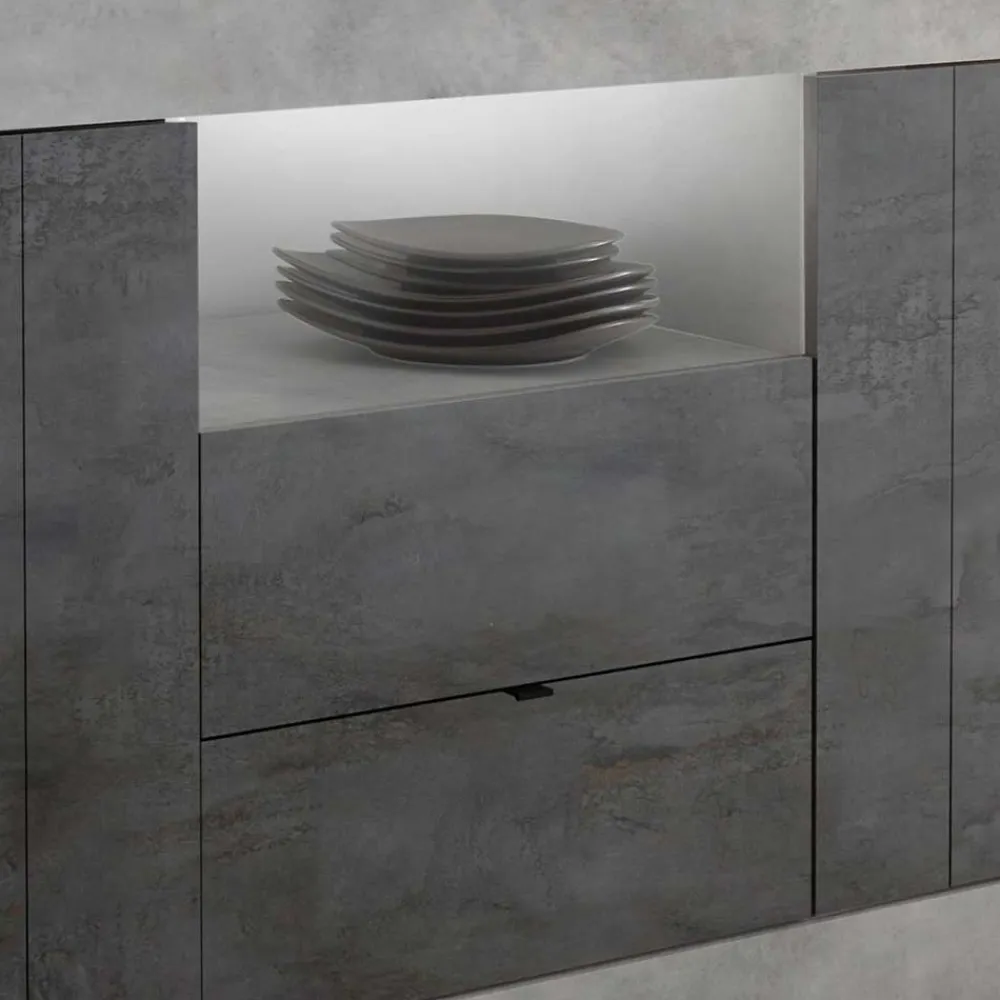 Wohnen Sideboards<184x86x43 Sideboard in Grau zweifarbig - Faith