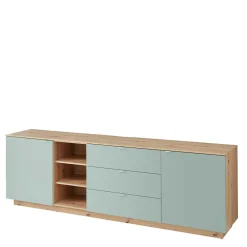 Wohnen Sideboards<240x77x44 Sideboard in Graugrün und Wildeiche - Yoan