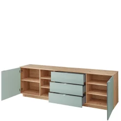 Wohnen Sideboards<240x77x44 Sideboard in Graugrün und Wildeiche - Yoan