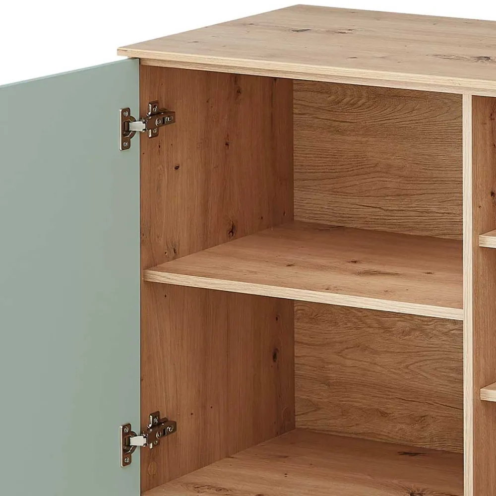 Wohnen Sideboards<240x77x44 Sideboard in Graugrün und Wildeiche - Yoan