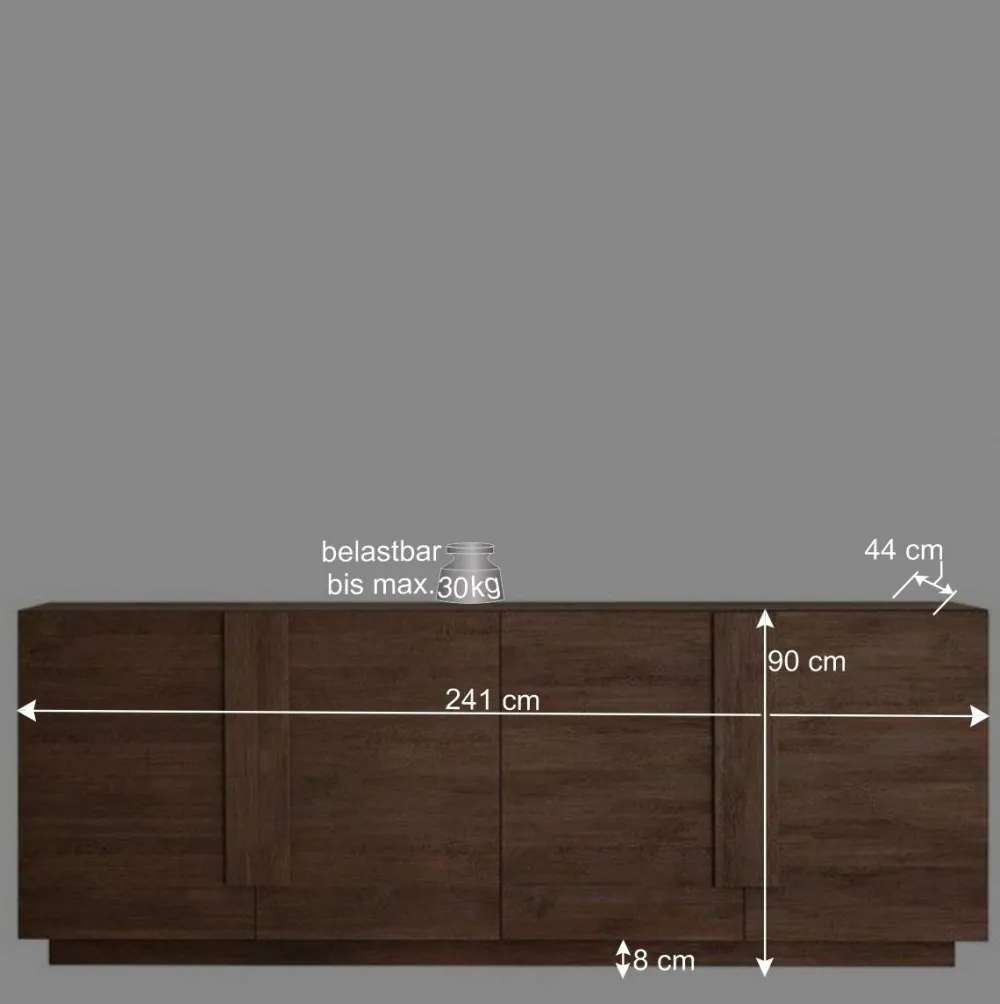 Wohnen Sideboards<241x90x44 Sideboard in Natur Holzoptik - Basento II