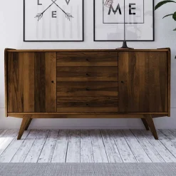 Wohnen Sideboards<160x90x50 Sideboard in Nussbaumfarben lackiert - Nadelle