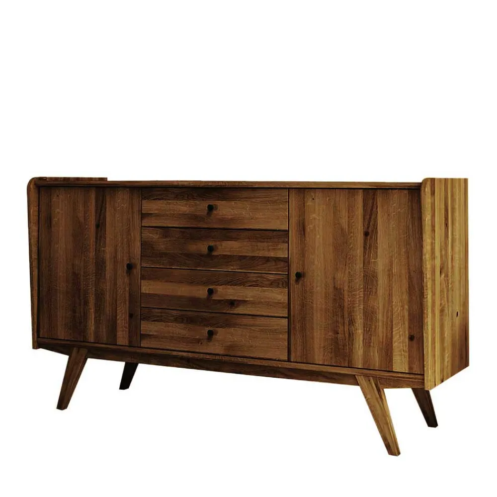 Wohnen Sideboards<160x90x50 Sideboard in Nussbaumfarben lackiert - Nadelle