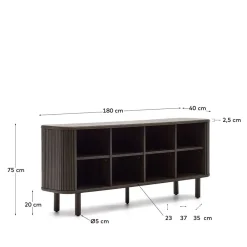 Wohnen Sideboards<180x75x40 Sideboard in Schwarzbraun Esche - Tadaco