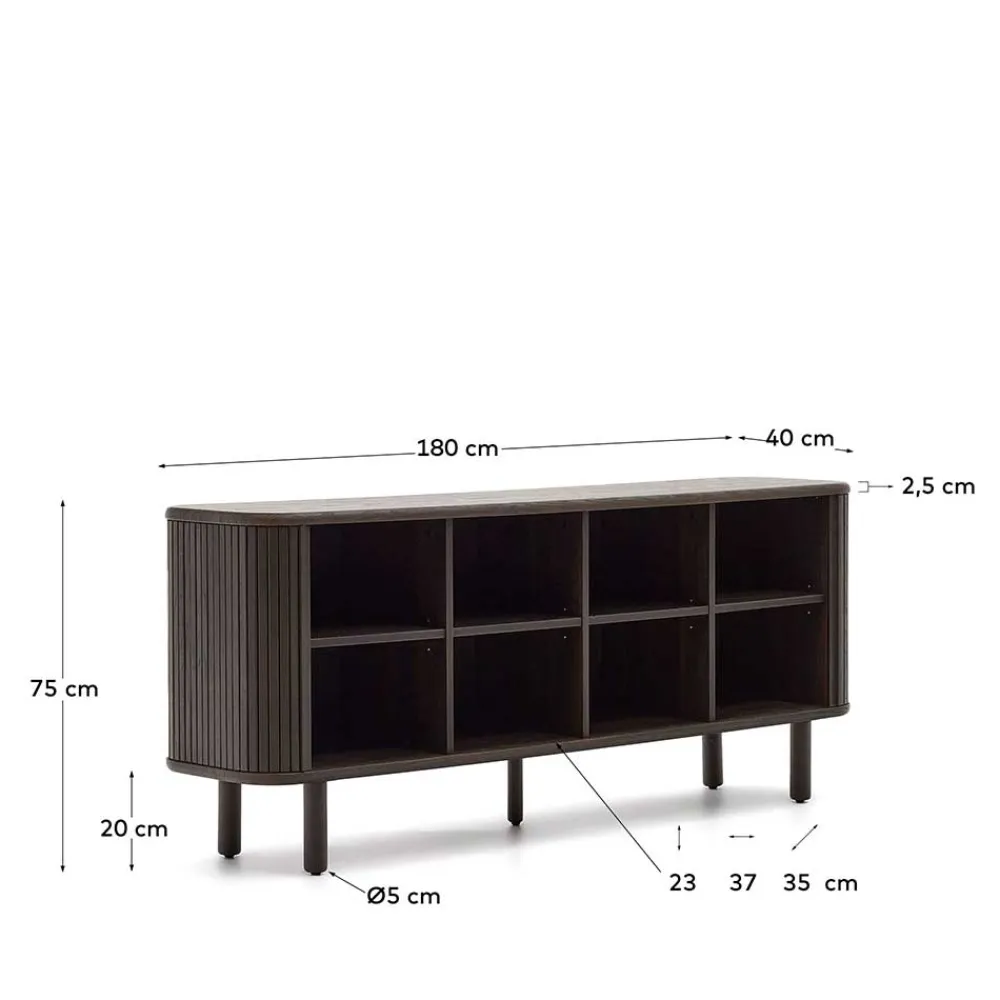 Wohnen Sideboards<180x75x40 Sideboard in Schwarzbraun Esche - Tadaco