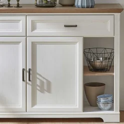 Wohnen Sideboards<171x102x48 Sideboard in Weiß & Eiche - Sinolita