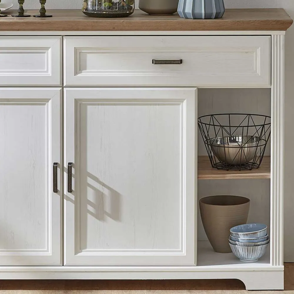 Wohnen Sideboards<171x102x48 Sideboard in Weiß & Eiche - Sinolita