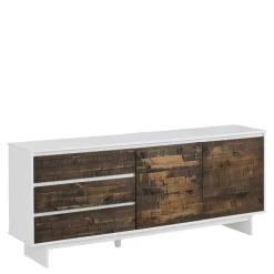 Wohnen Sideboards<165x68x35 Sideboard in Weiß & Kiefer dunkel - Chihu