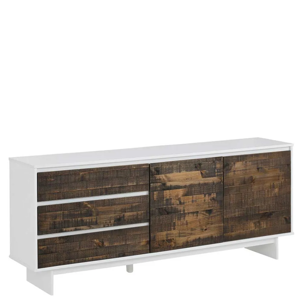Wohnen Sideboards<165x68x35 Sideboard in Weiß & Kiefer dunkel - Chihu