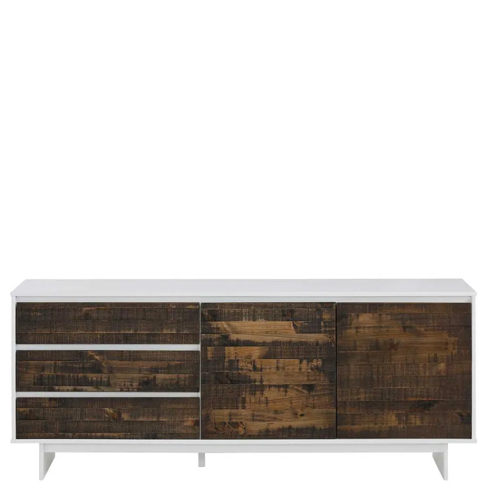 Wohnen Sideboards<165x68x35 Sideboard in Weiß & Kiefer dunkel - Chihu