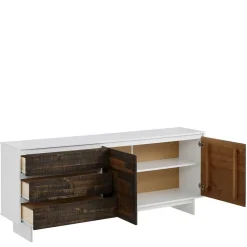 Wohnen Sideboards<165x68x35 Sideboard in Weiß & Kiefer dunkel - Chihu