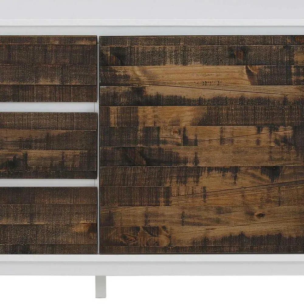 Wohnen Sideboards<165x68x35 Sideboard in Weiß & Kiefer dunkel - Chihu