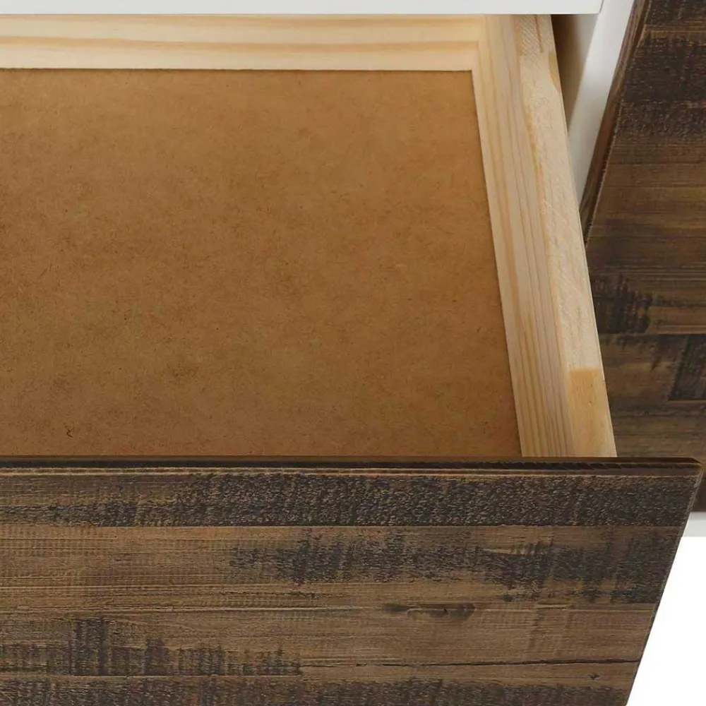 Wohnen Sideboards<165x68x35 Sideboard in Weiß & Kiefer dunkel - Chihu