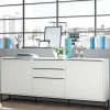 Wohnen Sideboards<184x85x40 Sideboard in Weiß mit Schwarz - Enkraja