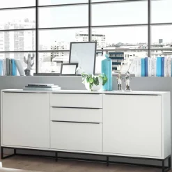 Wohnen Sideboards<184x85x40 Sideboard in Weiß mit Schwarz - Enkraja