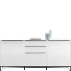 Wohnen Sideboards<184x85x40 Sideboard in Weiß mit Schwarz - Enkraja