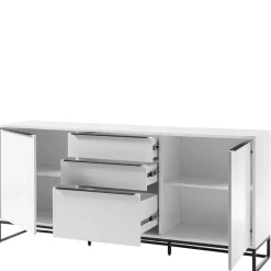 Wohnen Sideboards<184x85x40 Sideboard in Weiß mit Schwarz - Enkraja