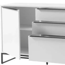 Wohnen Sideboards<184x85x40 Sideboard in Weiß mit Schwarz - Enkraja