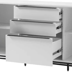 Wohnen Sideboards<184x85x40 Sideboard in Weiß mit Schwarz - Enkraja