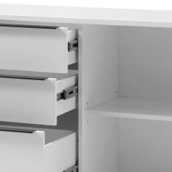 Wohnen Sideboards<184x85x40 Sideboard in Weiß mit Schwarz - Enkraja