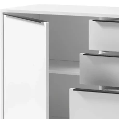 Wohnen Sideboards<184x85x40 Sideboard in Weiß mit Schwarz - Enkraja