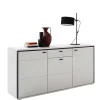 Wohnen Sideboards<183x89x44 Sideboard in Weiß mit Schwarzgrau - Loazin