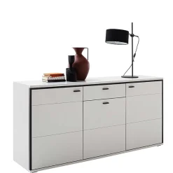Wohnen Sideboards<183x89x44 Sideboard in Weiß mit Schwarzgrau - Loazin