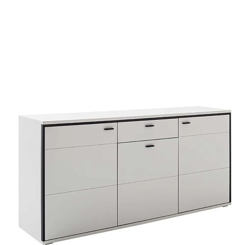 Wohnen Sideboards<183x89x44 Sideboard in Weiß mit Schwarzgrau - Loazin