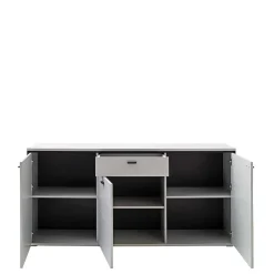 Wohnen Sideboards<183x89x44 Sideboard in Weiß mit Schwarzgrau - Loazin