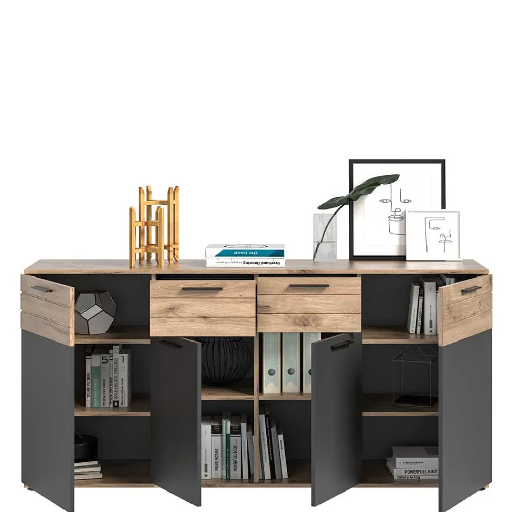 Wohnen Sideboards<180x87x40 Sideboard mit 2 Schubladen & 4 Türen - Lucios