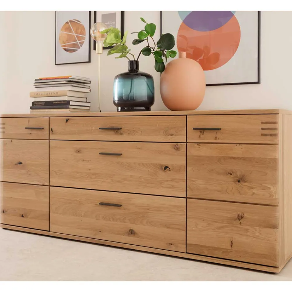 Wohnen Sideboards<180x78x44 Sideboard mit Furnier Eiche Bianco - Crupean