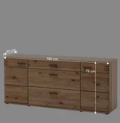 Wohnen Sideboards<180x78x44 Sideboard mit Furnier Eiche Bianco - Crupean